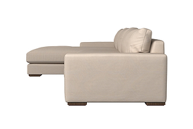 Guddu Grand Left Hand Chaise Sofa - Recycled Cotton Fatigue