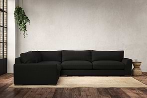 Guddu Grand Left Hand Corner Sofa - Brera Linen Charcoal