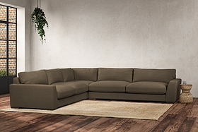 Guddu Grand Left Hand Corner Sofa - Brera Linen Chestnut
