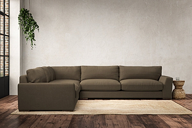 Guddu Grand Left Hand Corner Sofa - Brera Linen Chestnut