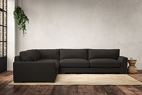 Guddu Grand Left Hand Corner Sofa - Brera Linen Espresso
