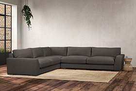 Guddu Grand Left Hand Corner Sofa - Brera Linen Granite