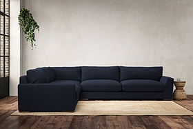 Guddu Grand Left Hand Corner Sofa - Brera Linen Indigo