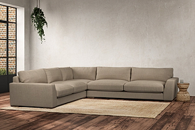 Guddu Grand Left Hand Corner Sofa - Brera Linen Pebble