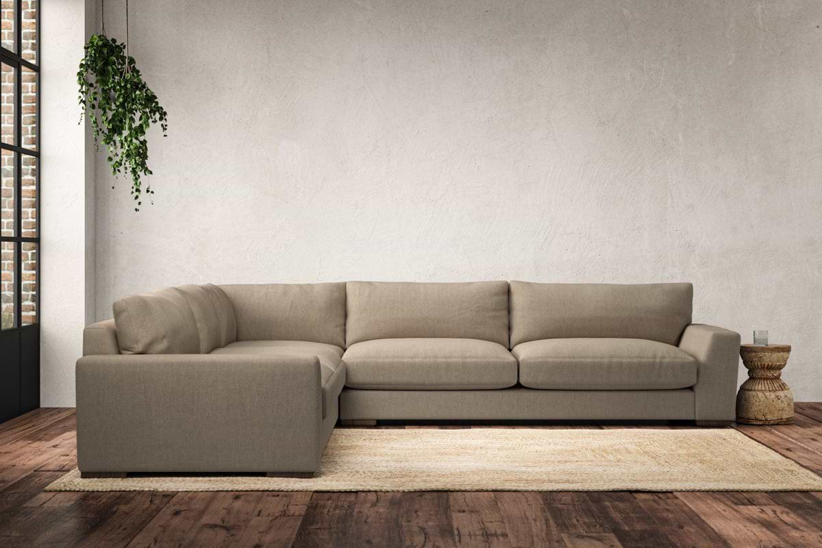 Guddu Grand Left Hand Corner Sofa - Brera Linen Pebble-MAKE TO ORDER-Nkuku