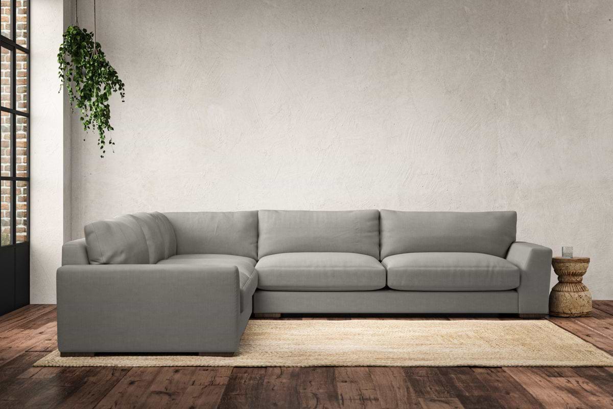 Guddu Grand Left Hand Corner Sofa - Brera Linen Smoke-MAKE TO ORDER-Nkuku