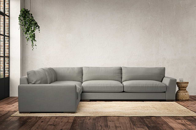 Guddu Grand Left Hand Corner Sofa - Brera Linen Smoke