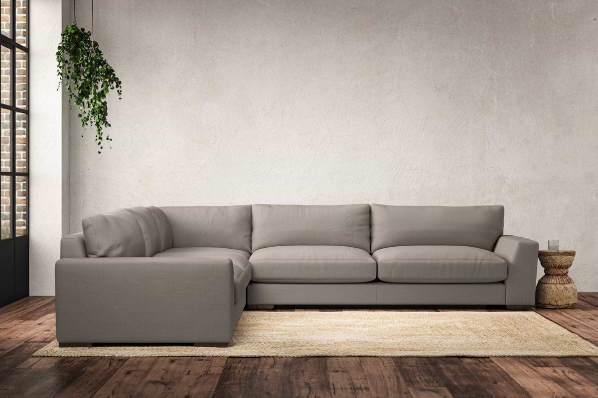 Guddu Grand Left Hand Corner Sofa - Recycled Cotton Flax-MAKE TO ORDER-Nkuku
