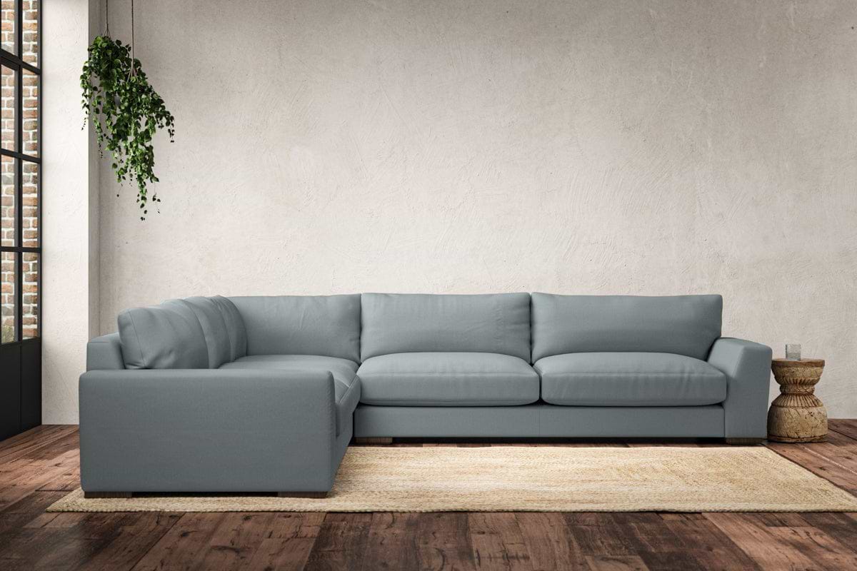 Guddu Grand Left Hand Corner Sofa - Recycled Cotton Horizon-MAKE TO ORDER-Nkuku