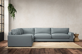 Guddu Grand Left Hand Corner Sofa - Recycled Cotton Horizon