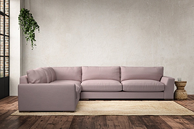 Guddu Grand Left Hand Corner Sofa - Recycled Cotton Lavender