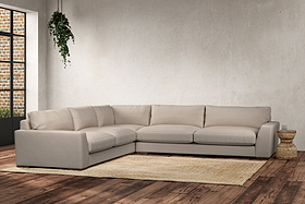 Guddu Grand Left Hand Corner Sofa - Recycled Cotton Natural