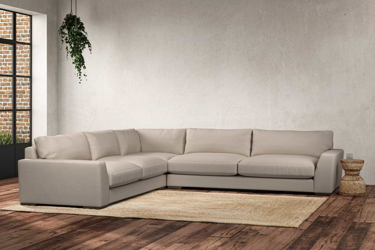 Guddu Grand Left Hand Corner Sofa - Recycled Cotton Natural