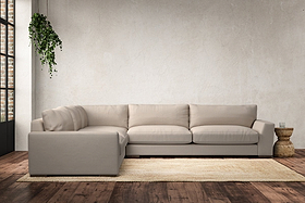 Guddu Grand Left Hand Corner Sofa - Recycled Cotton Natural