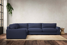 Guddu Grand Left Hand Corner Sofa - Recycled Cotton Navy