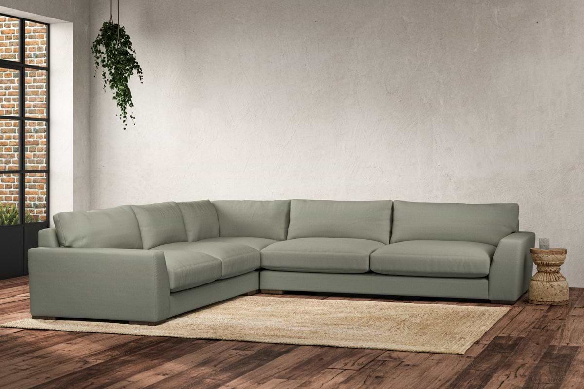 Guddu Grand Left Hand Corner Sofa - Recycled Cotton Seaspray
