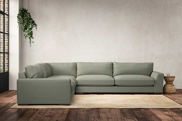 Guddu Grand Left Hand Corner Sofa - Recycled Cotton Seaspray