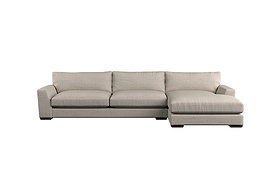 Guddu Grand Right Hand Chaise Sofa - Brera Linen Charcoal