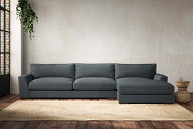 Guddu Grand Right Hand Chaise Sofa - Brera Linen Dusk