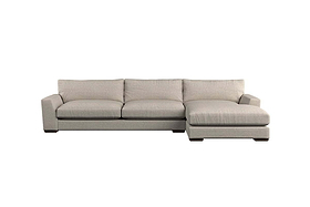 Guddu Grand Right Hand Chaise Sofa - Brera Linen Granite