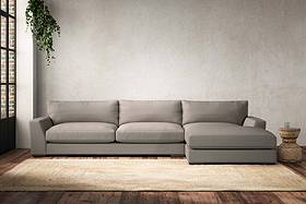 Guddu Grand Right Hand Chaise Sofa - Recycled Cotton Flax