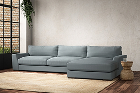 Guddu Grand Right Hand Chaise Sofa - Recycled Cotton Horizon
