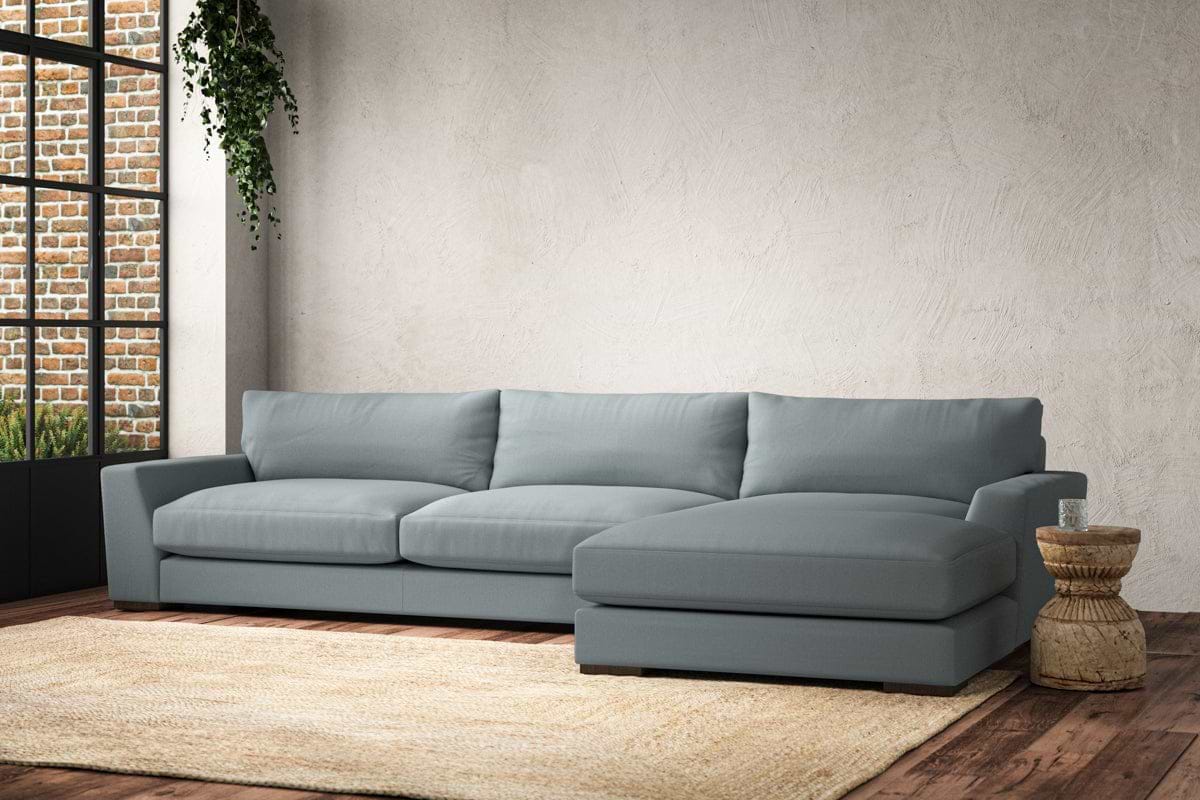 Guddu Grand Right Hand Chaise Sofa - Recycled Cotton Horizon