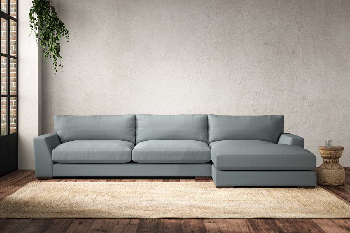Guddu Grand Right Hand Chaise Sofa - Recycled Cotton Horizon-MAKE TO ORDER-Nkuku