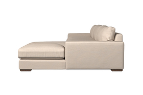 Guddu Grand Right Hand Chaise Sofa - Recycled Cotton Ochre