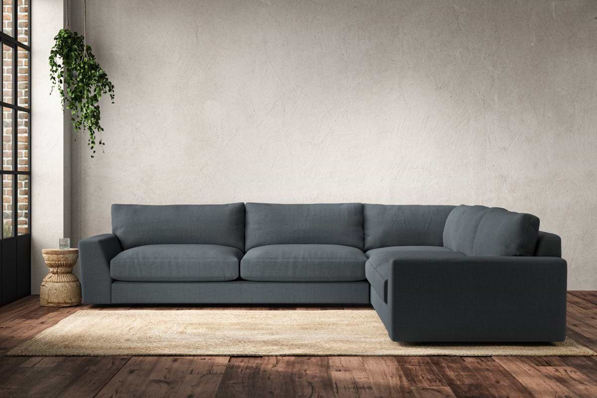 Guddu Grand Right Hand Corner Sofa - Brera Linen Dusk-MAKE TO ORDER-Nkuku