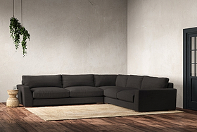 Guddu Grand Right Hand Corner Sofa - Brera Linen Espresso