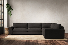 Guddu Grand Right Hand Corner Sofa - Brera Linen Espresso