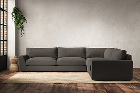 Guddu Grand Right Hand Corner Sofa - Brera Linen Granite
