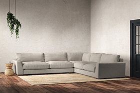 Guddu Grand Right Hand Corner Sofa - Brera Linen Natural-MAKE TO ORDER-Nkuku
