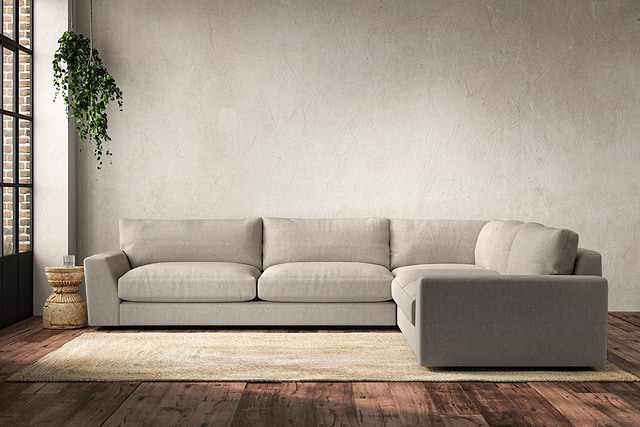 Guddu Grand Right Hand Corner Sofa - Brera Linen Natural-MAKE TO ORDER-Nkuku