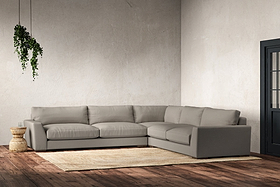 Guddu Grand Right Hand Corner Sofa - Recycled Cotton Flax