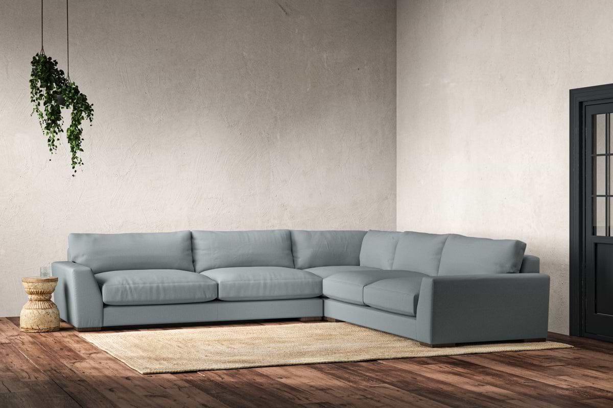 Guddu Grand Right Hand Corner Sofa - Recycled Cotton Horizon-MAKE TO ORDER-Nkuku