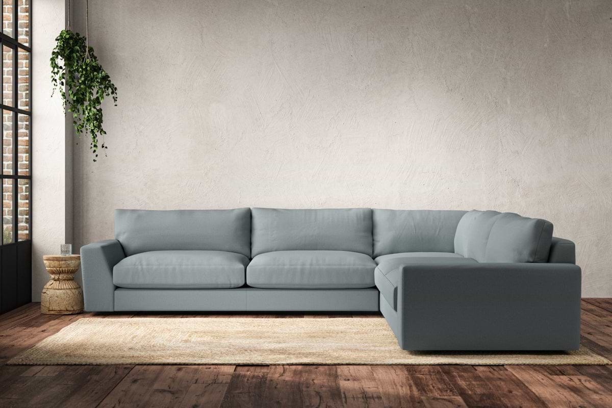 Guddu Grand Right Hand Corner Sofa - Recycled Cotton Horizon-MAKE TO ORDER-Nkuku