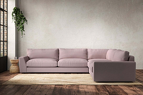 Guddu Grand Right Hand Corner Sofa - Recycled Cotton Lavender