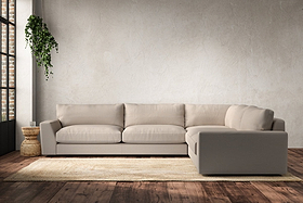 Guddu Grand Right Hand Corner Sofa - Recycled Cotton Natural