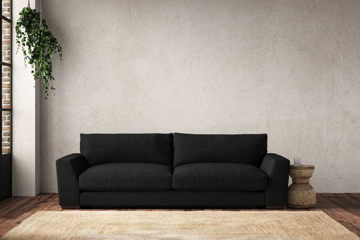 Guddu Grand Sofa - Brera Linen Charcoal-MAKE TO ORDER-Nkuku