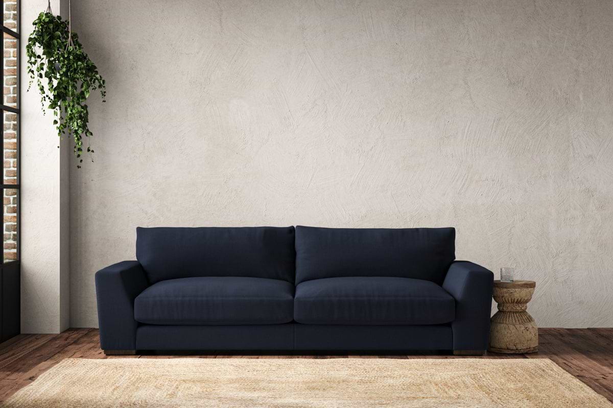 Guddu Grand Sofa - Brera Linen Indigo-MAKE TO ORDER-Nkuku