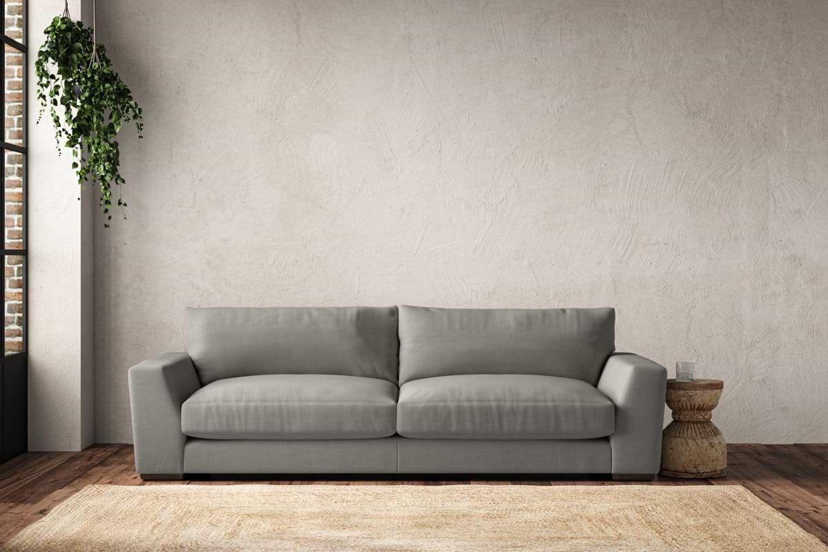 Guddu Grand Sofa - Brera Linen Smoke-MAKE TO ORDER-Nkuku