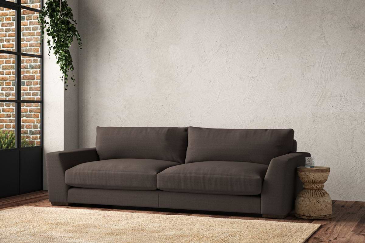 Guddu Grand Sofa - Recycled Cotton Mocha-MAKE TO ORDER-Nkuku