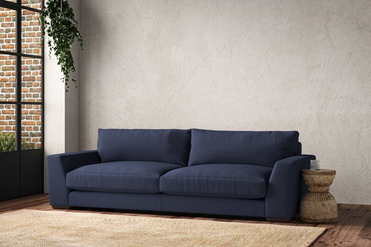Guddu Grand Sofa - Recycled Cotton Navy-MAKE TO ORDER-Nkuku