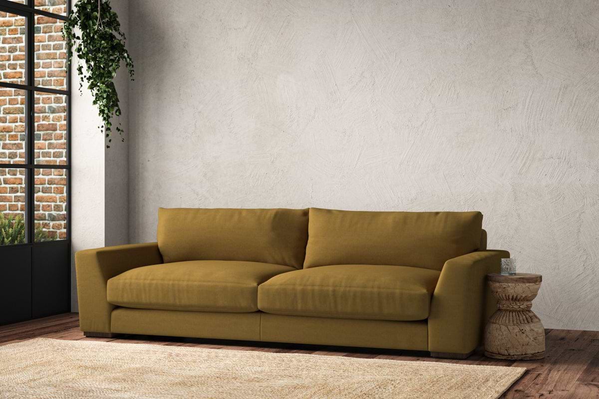 Guddu Grand Sofa - Recycled Cotton Ochre-MAKE TO ORDER-Nkuku