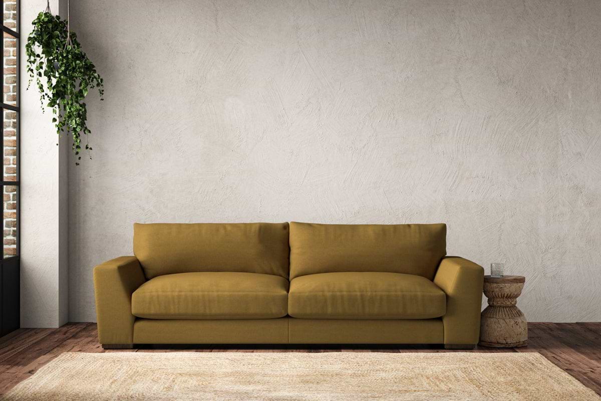Guddu Grand Sofa - Recycled Cotton Ochre-MAKE TO ORDER-Nkuku