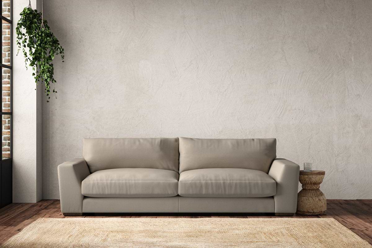 Guddu Grand Sofa - Recycled Cotton Stone-MAKE TO ORDER-Nkuku