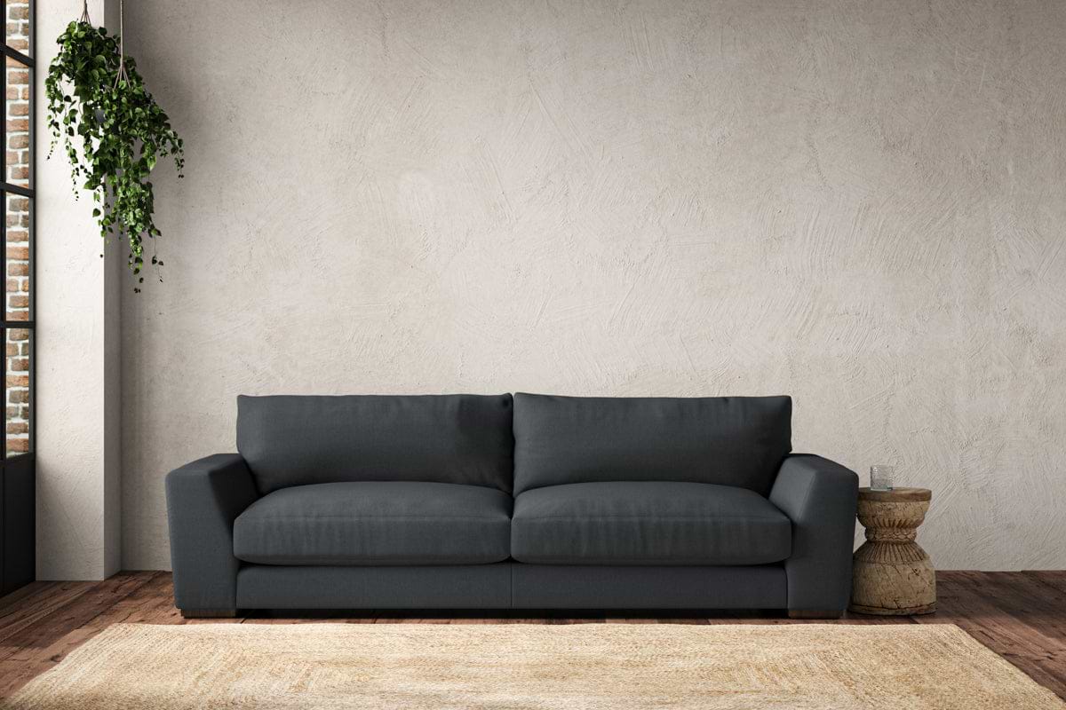 Guddu Grand Sofa - Recycled Cotton Thunder-MAKE TO ORDER-Nkuku