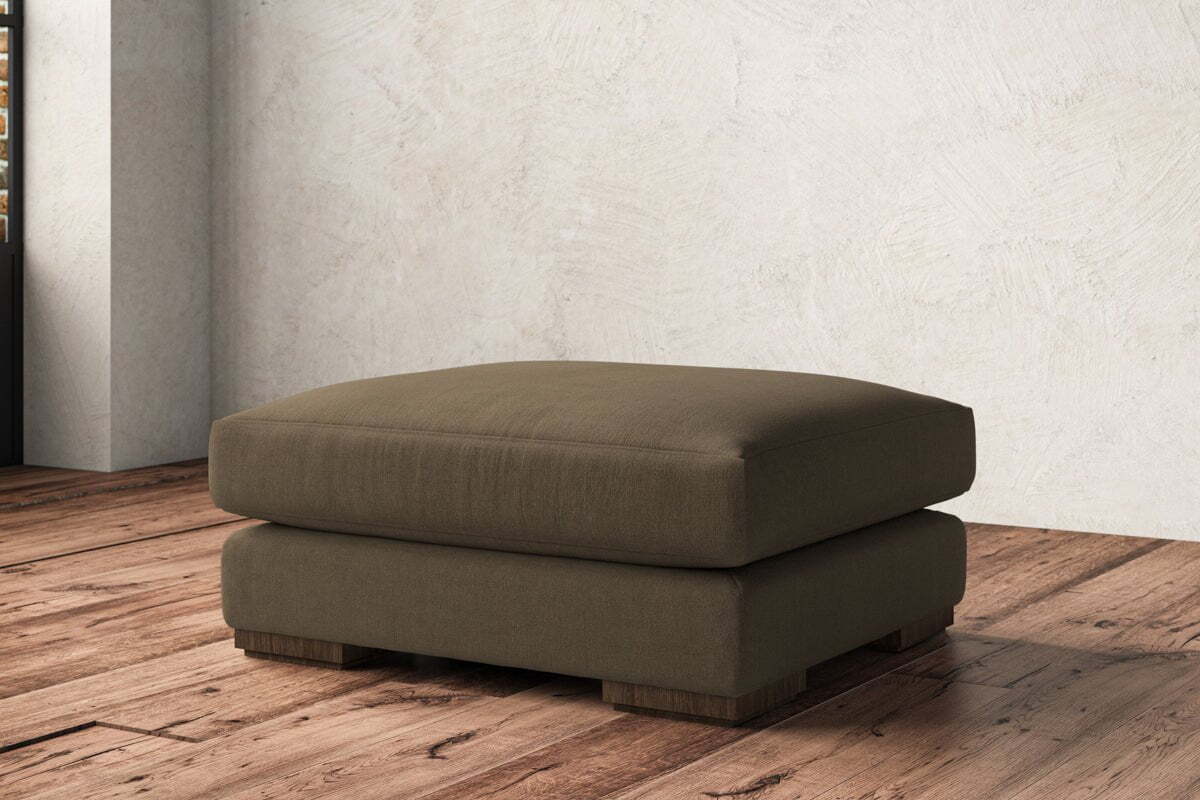 Guddu Large Footstool - Brera Linen Chestnut